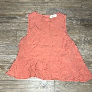Bella Dahl sleeveless top ruffle bottom and buttons down the back